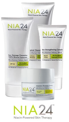 Four skincare items offering Niacin-powered skin therapy