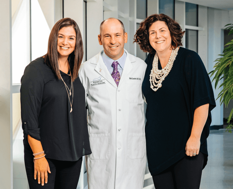 Dr. Deutsch and two previous breast reconstruction patients in the Best of Atlanta issue of Atlanta Magazine